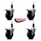 Service Caster 4'' Hard Rubber Swivel 1-1/8'' Expanding Stem Caster Set Total Lock Brake, 4PK SCC-EXTTL20S414-HRS-118-4 - alternate 3